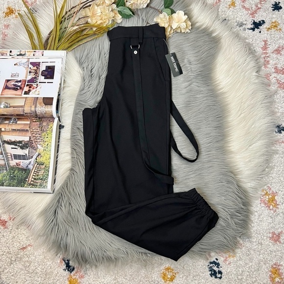 NEW Hot Topic Black Suspender 90s Y2K Trouser Jogger Pants Sz 3 - Picture 11 of 11